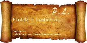 Pintér Lamberta névjegykártya